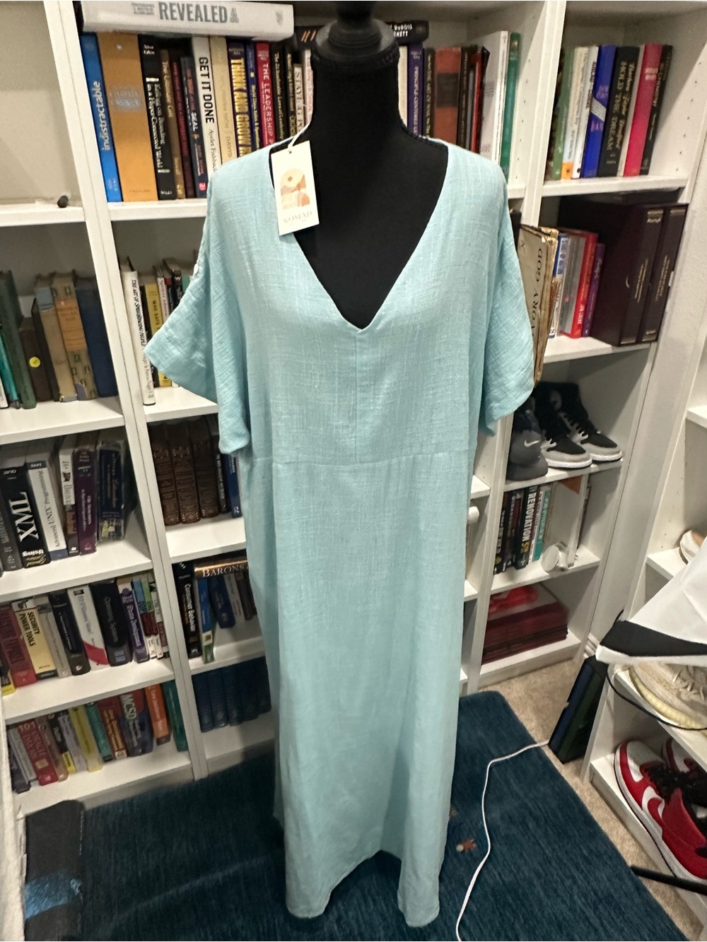Nomad Light Blue Open-Front Linen Cardigan -NWT -Size 18 - Picture 5 of 6
